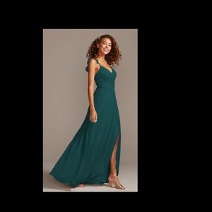 David’s bridal ruffle spaghetti strap chiffondress